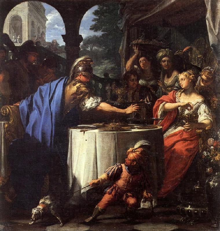 Francesco Trevisani The Banquet of Mark Antony and Cleopatra oil painting picture